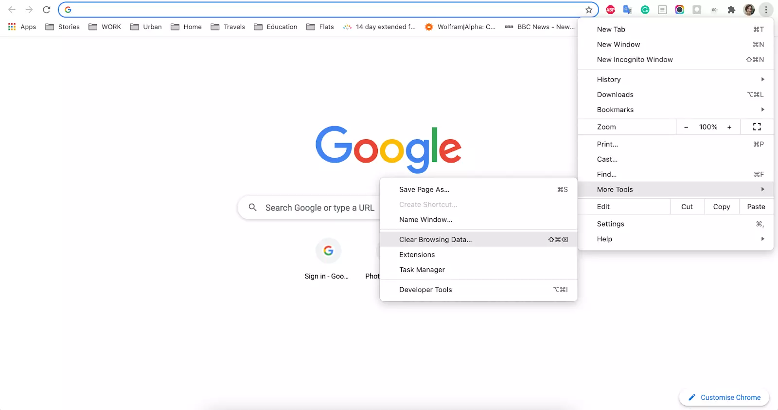 How to clear browser data in Chrome