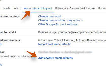 Step 2: Step 2: To configure Office365 on Gmail, Select Accounts and Import and then click on Add a mail account.