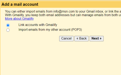 Step 4: Step 4: To configure Yahoo.com on Gmail, Select one of the 2 options.