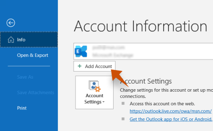 Step 2: Step 2: To configure Office365 on Outlook, Click Add Account