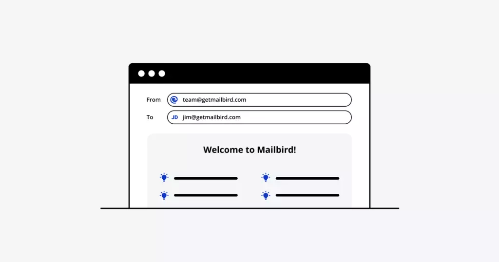 Welcome email to the Mailbird team