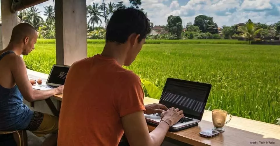 Digital Nomads working location independent in a Co-working Space