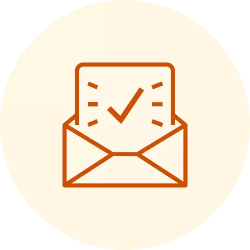 Icon of an email passing through a spam filter