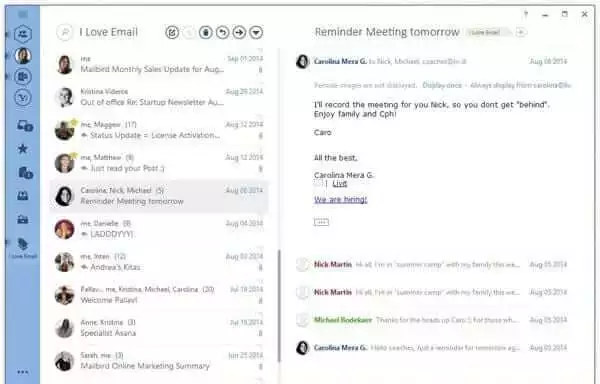 Mailbird email client in tune with Windows 10 design