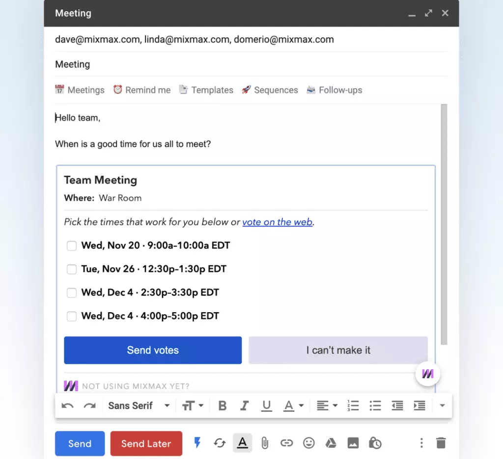 Schedule meetings in emails Gmail trick