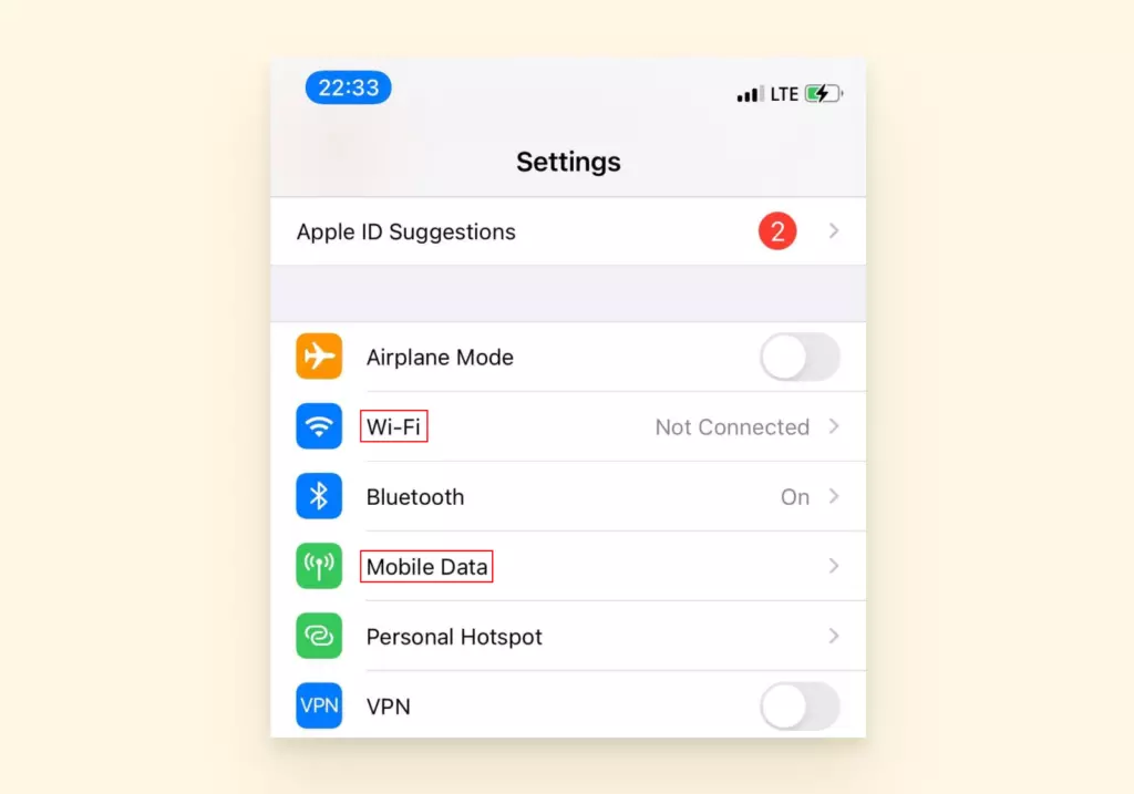 Screenshot of how to check your internet connection on iphone