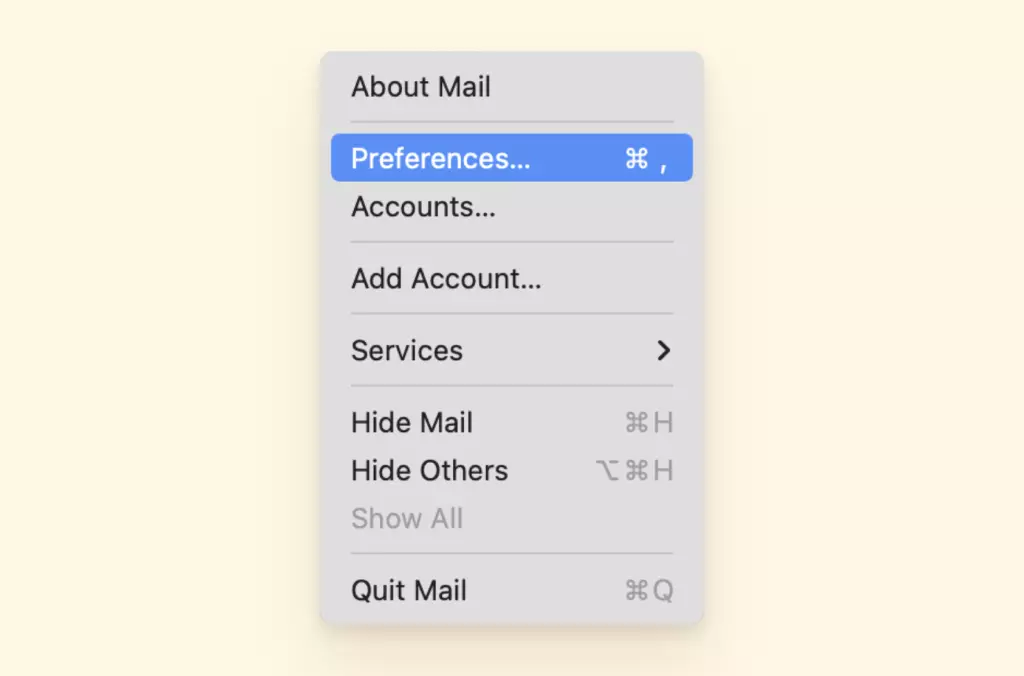 Mac Mail preferences