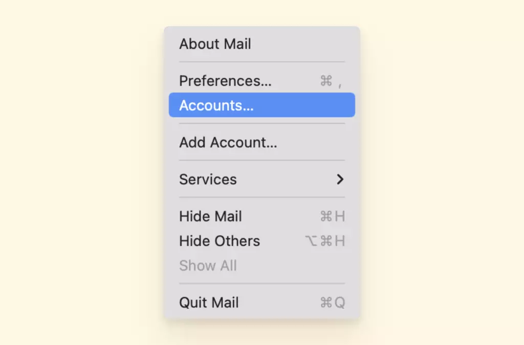 Accounts settings on Mac Mail