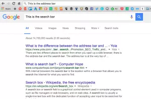 The difference between the search bar vs. address bar
